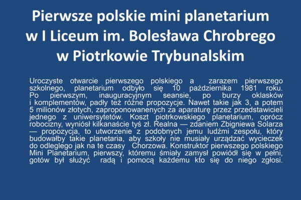 0002 „Zbigniew Solarz. Pierwsze polskie mini planetarium” – Olivier Pałubski, kl. 5 z Katolickiej Szkoły Podstawowej im. św. Jana Bosko w Piotrkowie Trybunalskim - 2