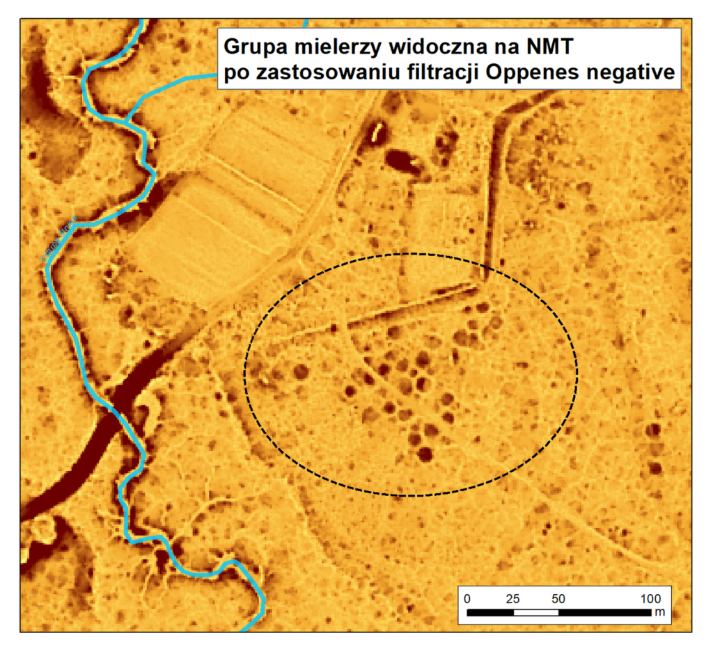 Mapa z zaznaczonym obszarem występowania mielerzy.