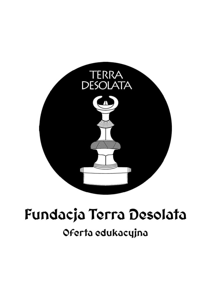 Strona tytułowa oferty: na białym tle logo, niżej napis "Fundacja Terra Desolata, oferta edukacyjna"