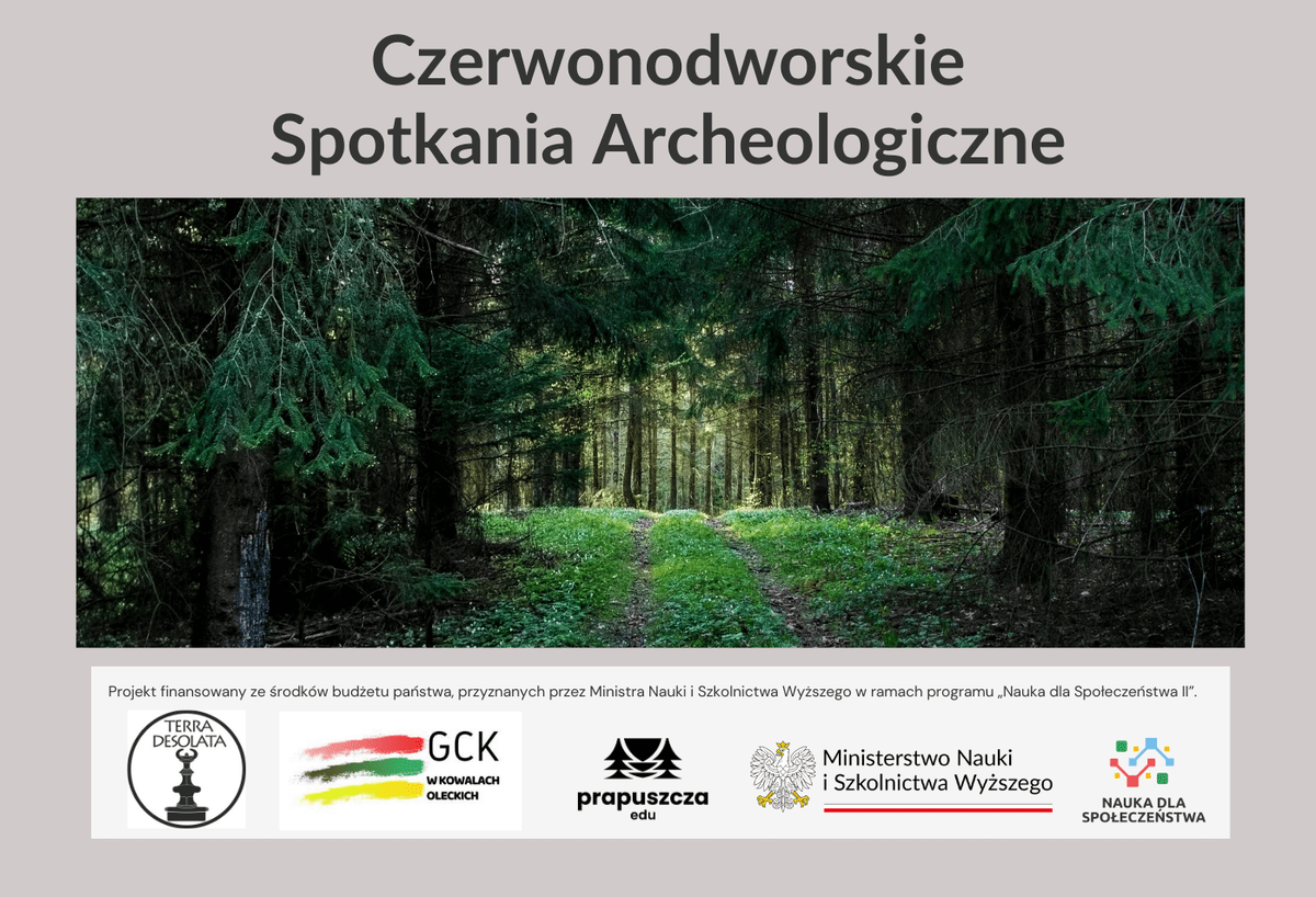 Mini plakat: tytuł cyklu pod nim zdjęcie leśnej ścieżki i logotypy.