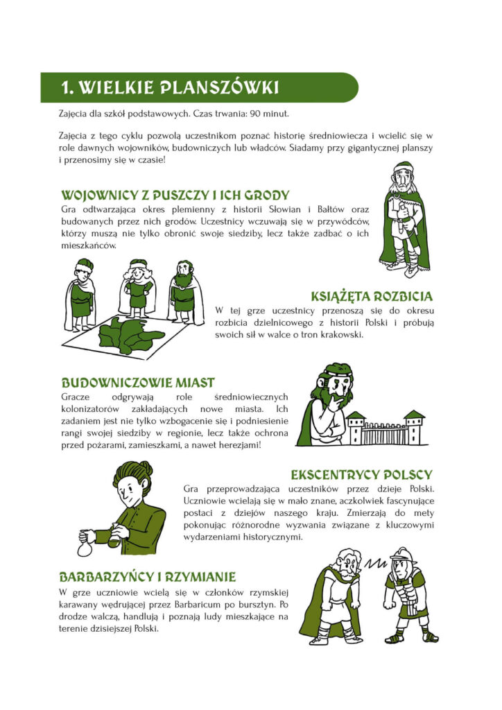 Cykl: 1. Wielkie planszówki z opisem zajęć