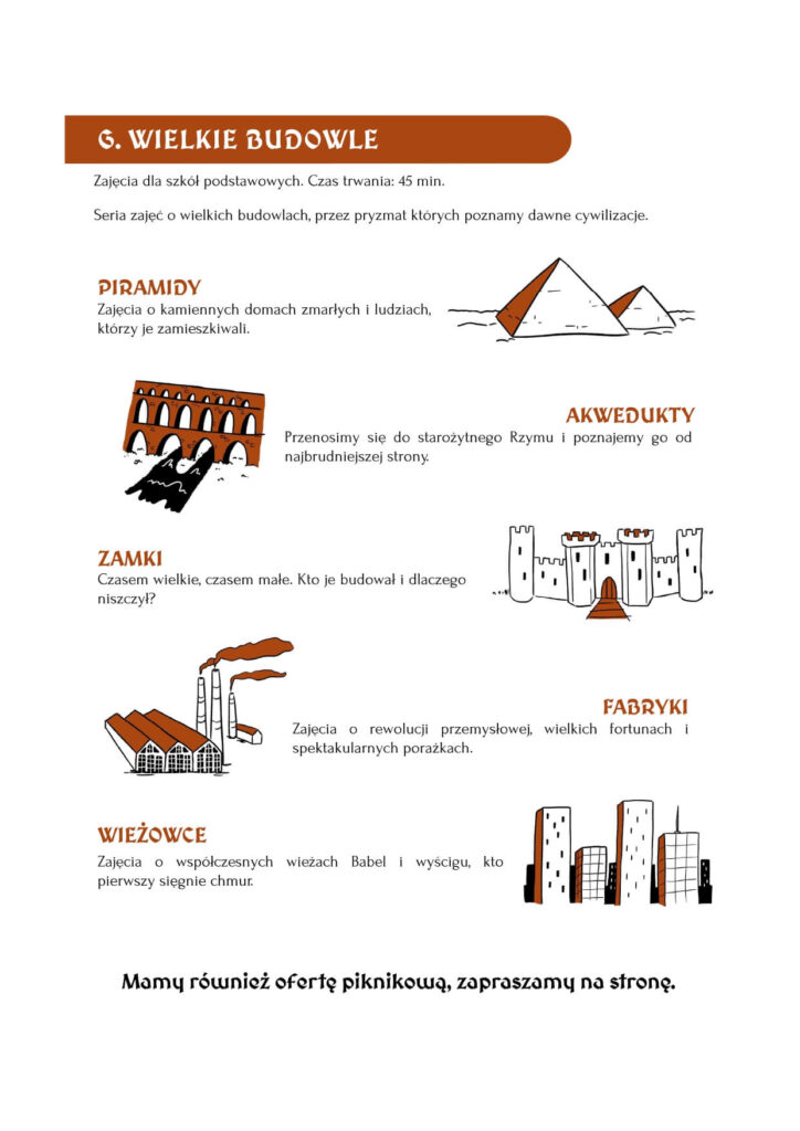 Cykl 6. WIELKIE BUDOWLE z opisem zajęć
