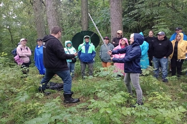 Walka na miecze na grodziksu Szwałk.