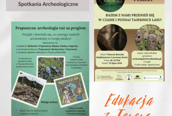 Grafika złozona z obu plakatów z dopiskiem Edukacja z Terrą
