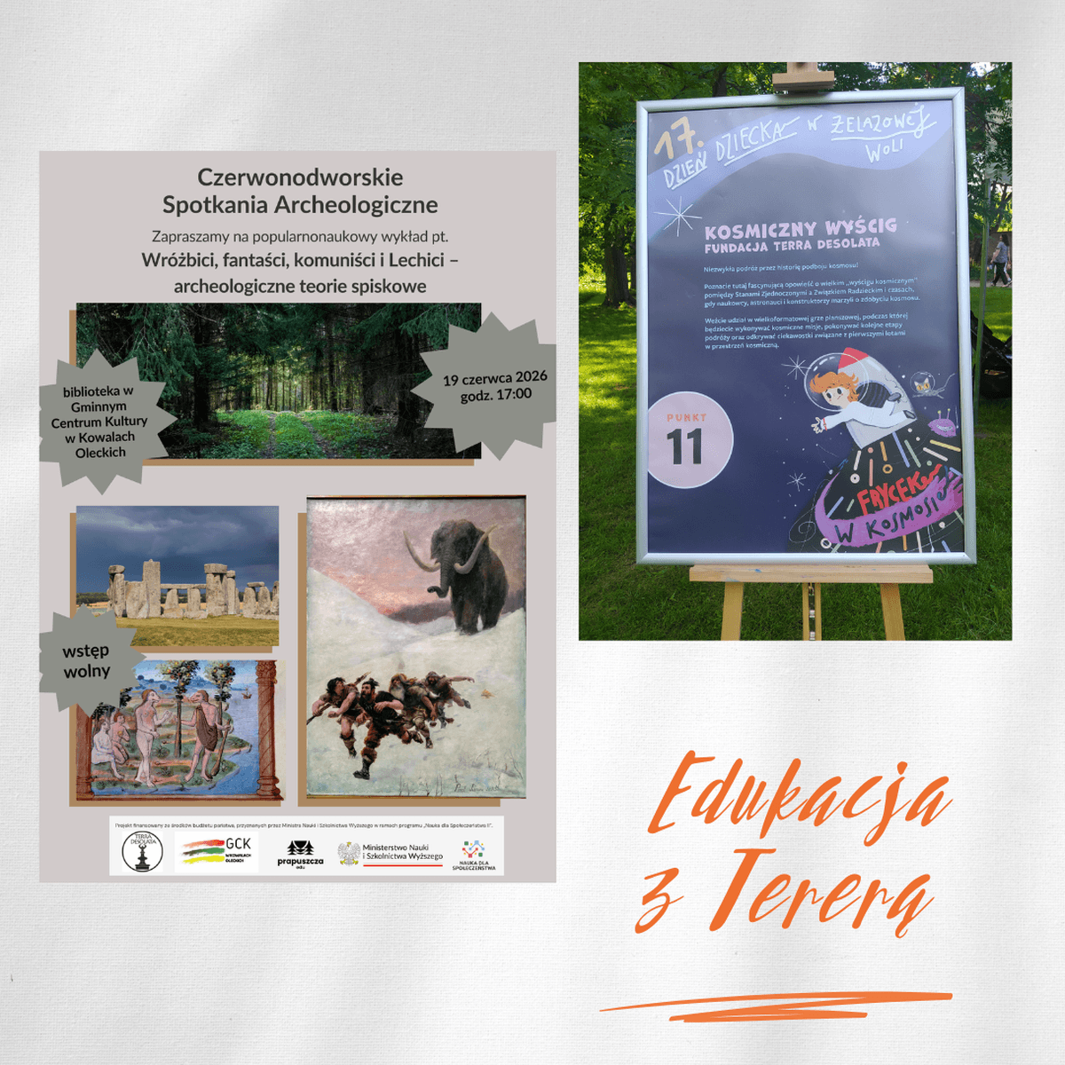 Grafika z plakatami wydarzeń